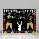 Lofaris Elk Wine Glass Glitter Lights Snow Winter Backdrops